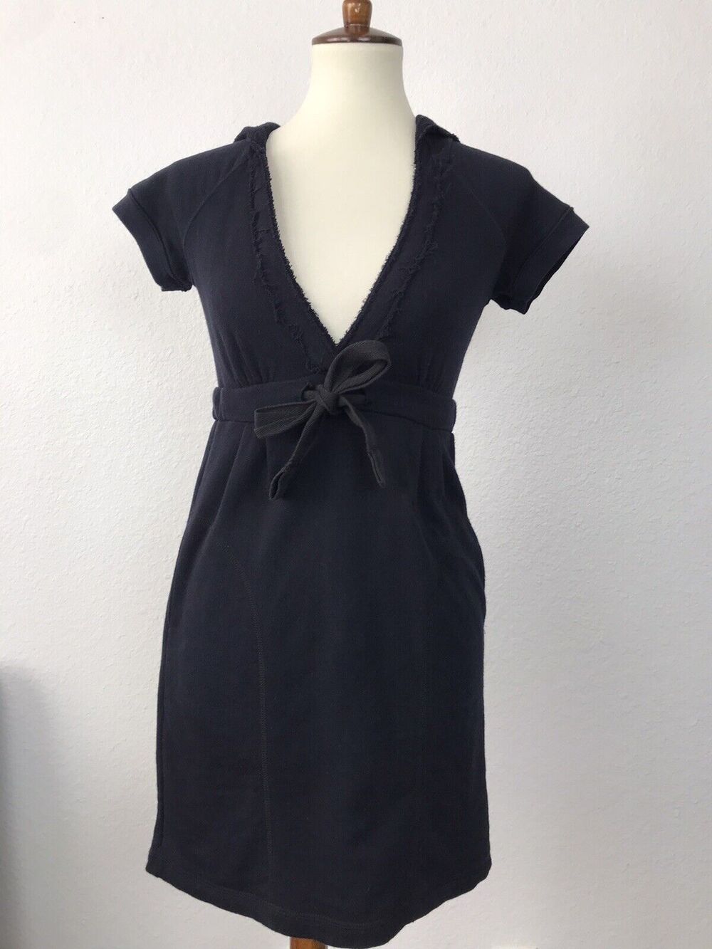 A/X Armani Exchange Plunge Empire Waist Hoodie Mini Dress